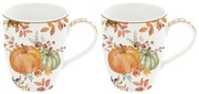 Őszi Mintával dísztökkel díszített Porcelán bögre 2 db szett Harvest