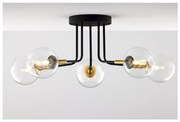 Jupiter 2040 - Felületre szerelhető csillár BURANO 5xG9/10W/230V fekete/arany/átlátszó