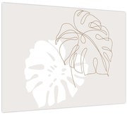 Üveg kép - Line art monstera N⁰2 (70x50 cm)
