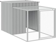 vidaXL világosszürke horganyzott acél csirkeketrec kifutóval 110 x 201 x 110 cm