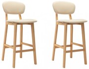 vidaXL 2 db krémszínű szövet bárszék