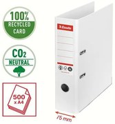 Iratrendező, 75 mm, A4, élvédő sínnel, ESSELTE No.1, fehér (E627570)