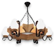 Brilagi - Csillár láncon QUEEN 6xE14/40W/230V bükkfa