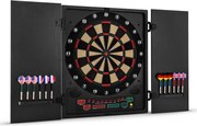 KLARFIT Dartmaster 180, čierny, elektronický terč so šípkami a dvierkami