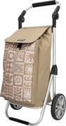 Bézs kárómintás állítható bevásárlókocsi kerekeken „Hercules”