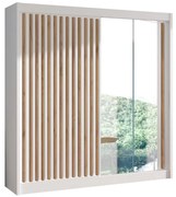 Tükrös SANTINO gardróbszekrény 203x215 cm, fehér/craft tölgy