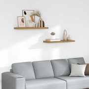 vidaXL Falpolc Falra szerelhető 2 pcs Barna 80 x 23,5 x 4 cm Faanyag