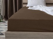 Jersey gumis lepedő lycrával sötétbarna 90 x 200 cm