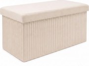 MALAGA összehajtható tárolós puff 76 cm ,bézs