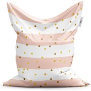 Classic babzsák csíkok és arany pöttyök - gyerek, bézs / fehér