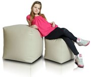 EMI kocka alakú bézs műbőr babzsákfotel