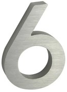 "6" házszám, RN.100LV, vágott, ezüst