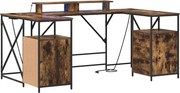 vidaXL Asztal fiókkal Füstölt tölgy 182 x 101 x 87,5 cm Faanyag