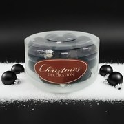 Fekete üveg karácsonyi gömb szett 16*3cm