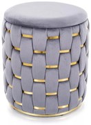 Tiara bársony puff - szürke