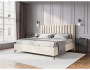 Bézs kárpitozott ágyneműtartós franciaágy ágyráccsal 180x200 cm Casey – Mazzini Beds