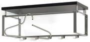 Fekete-ezüstszínű fém fali fogas polccal 70 cm Rex – Spinder Design