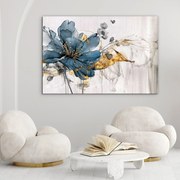 DUBLEZ | Fából készült virág kép a hálószobába - Kék szenvedély