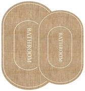 Barna-krémszínű fürdőszobai kilépő szett 2 db-os 60x90 cm Jute Look – Mila Home
