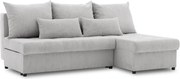 Venezia sarokkanapé, 3 ágyneműtartóval, kordbársony, univerzális oldal, hab töltet, szürke