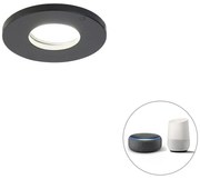 Okos fürdőszoba beépíthető reflektor fekete, Wifi-vel, GU10 - Shed