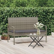 vidaXL szürke polyrattan kerti pad párnával 105 cm