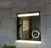AREZZO design LED okos tükör világító polc + kozmetikai tükör 60x80cm