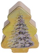 Karácsonyi konyhai fenyő alakú fémdoboz 142x112x50 mm Winter Nostalgia