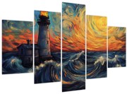 Kép - Világítótorony a hullámokban (150x105 cm)