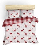 Geyik Claret Red kétszemélyes pamutkeverék ágyneműhuzat lepedővel, 200 x 220 cm - Mijolnir