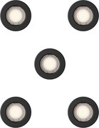 Philips - 5 darabos PERIDOT beépíthető lámpatest 1xGU10/7W/230V, fekete