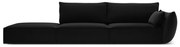 Fekete bársony kanapé, jobb oldali 264 cm Vanda – Mazzini Sofas