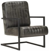 vidaXL kopott szürke valódi bőr szánkótalpas fotel