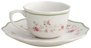 Fehér porcelán eszpresszó csésze szett 2 db-os 90 ml Nonna Rosa – Brandani
