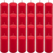 Oszlopos gyertya készlet 10 cm Ø 5 cm 24 db piros