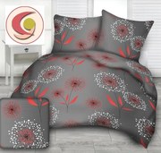 Pitypang piros pamut ágynemű DeLuxe Ágynemű mérete: 140x200 cm, A csomag tartalma: Készletcsomagolás