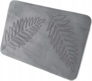 Fürdőszobaszőnyeg szürke, levél motívummal 40x60