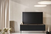 Desin TV-szekrény 170 cm fém lábakkal - fekete matt / nagano tölgy