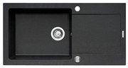 Pyramis 70089601 - MIDO 100x50 cm gránit konyhai mosogató, fekete
