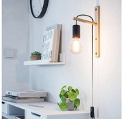 Eglo 44013 - Fali lámpa POCKLEY 1xE27/10W/230V barna/fekete