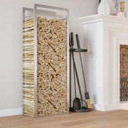 rozsdamentes acél tűzifatároló 50x28x132 cm