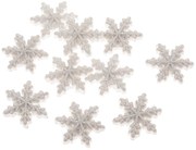 Karácsonyi díszek szett Hópehely, 12 db, polirezín