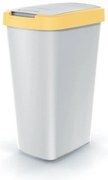 Szemeteskosár színes tetővel, 45 l, sárga / szürke