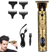 VGR Akkumulátoros Minőségi Gravírozott Férfi Hajvágó Gép 1500 mAh Lítium Akku Digitális kijelzővel