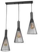Csillár zsinóron TIANA 3xE27/20W/230V fekete