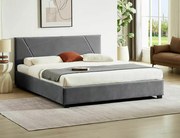 Columbia Velvet ágyneműtartós franciaágy szürke 140x200cm