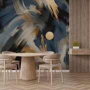 Fotótapéta - Sötét absztrakció arannyal (147x102 cm)