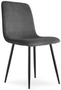 Szürke étkezőszék RIFT fekete lábakkal