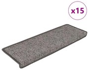 15 db szizál hatású szürke-bézs lépcsőszőnyeg 65x21x4 cm