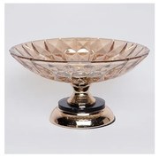 Dekoratív tálca átm. 29,5 cm barna/füstös